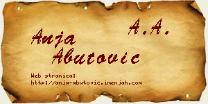 Anja Abutović vizit kartica